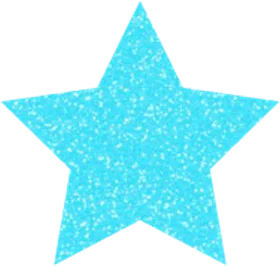 Dazzling Azure Star Sparkle Clipart with Radiant Glittery Texture