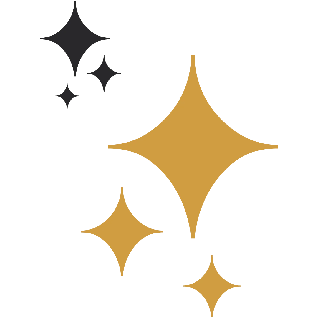 Dazzling Golden and Black Star Sparkle Clipart Collection for Graphic Designs