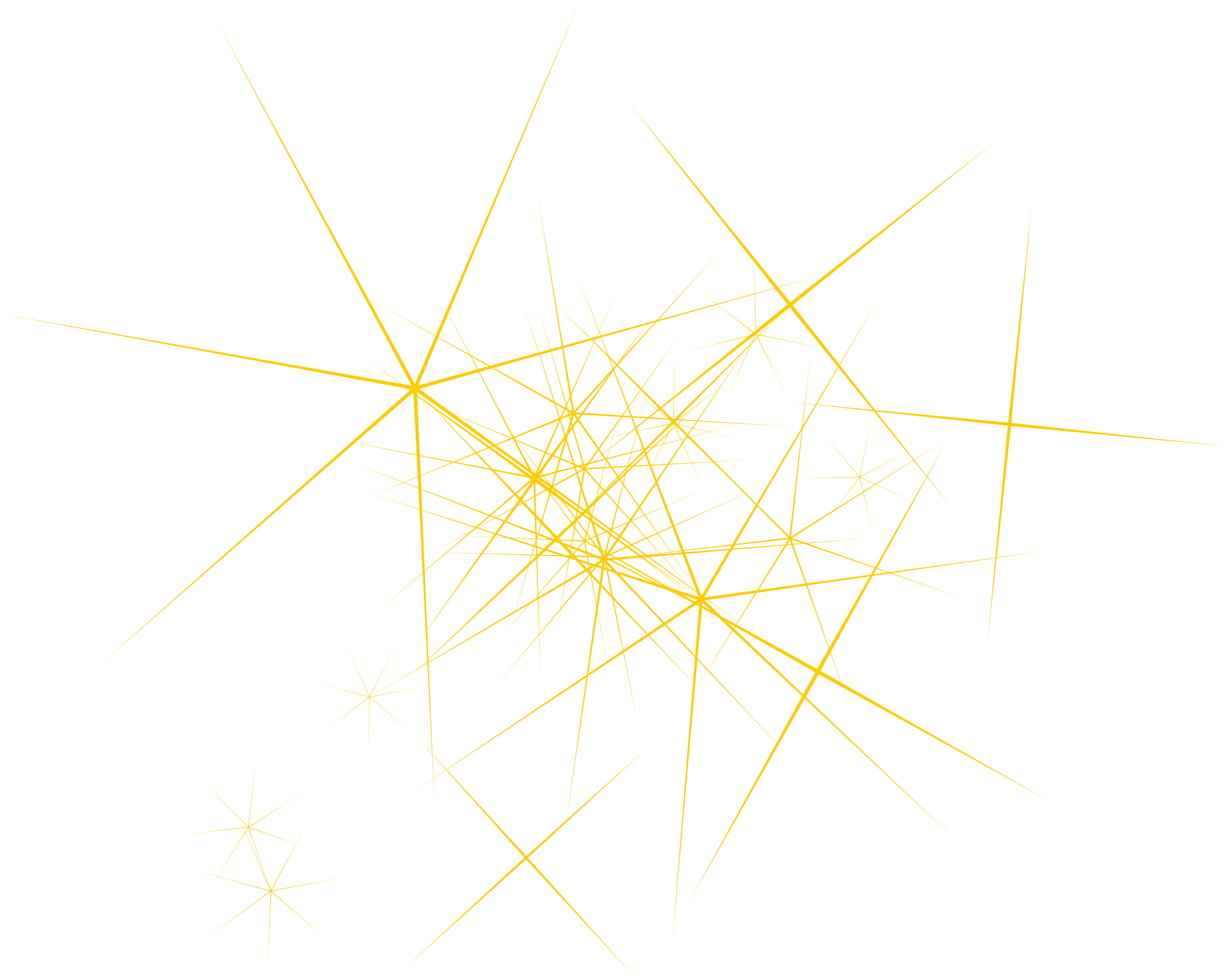 Delicate Golden Radiant Star Burst Clipart with Luminous Linear Rays