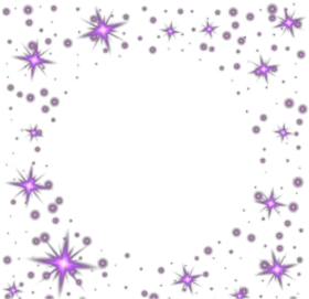 Ethereal Purple Star Burst Sparkle Clipart: Cosmic Decorative Frame