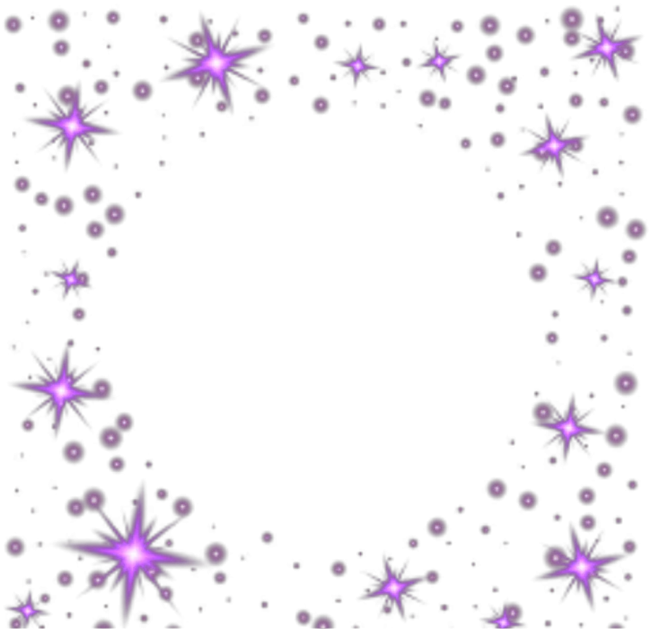 Ethereal Purple Star Burst Sparkle Clipart: Cosmic Decorative Frame