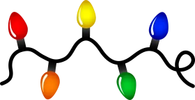 Festive Christmas String Lights Clipart - Colorful Holiday Bulb Decoration