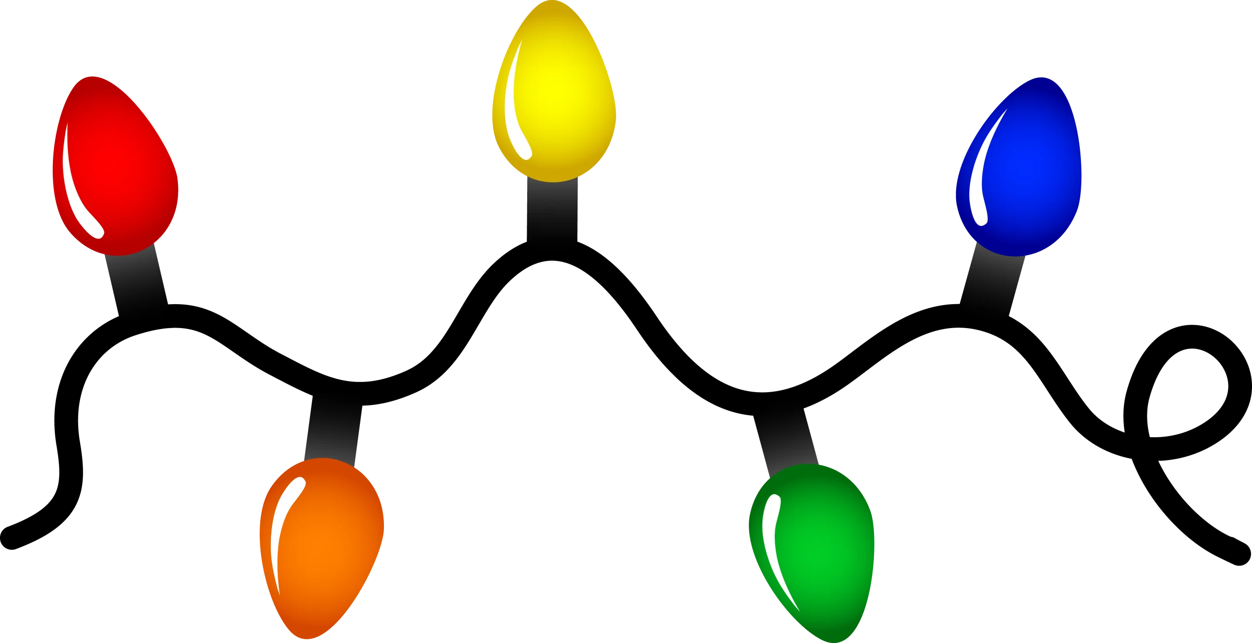 Festive Christmas String Lights Clipart - Colorful Holiday Bulb Decoration