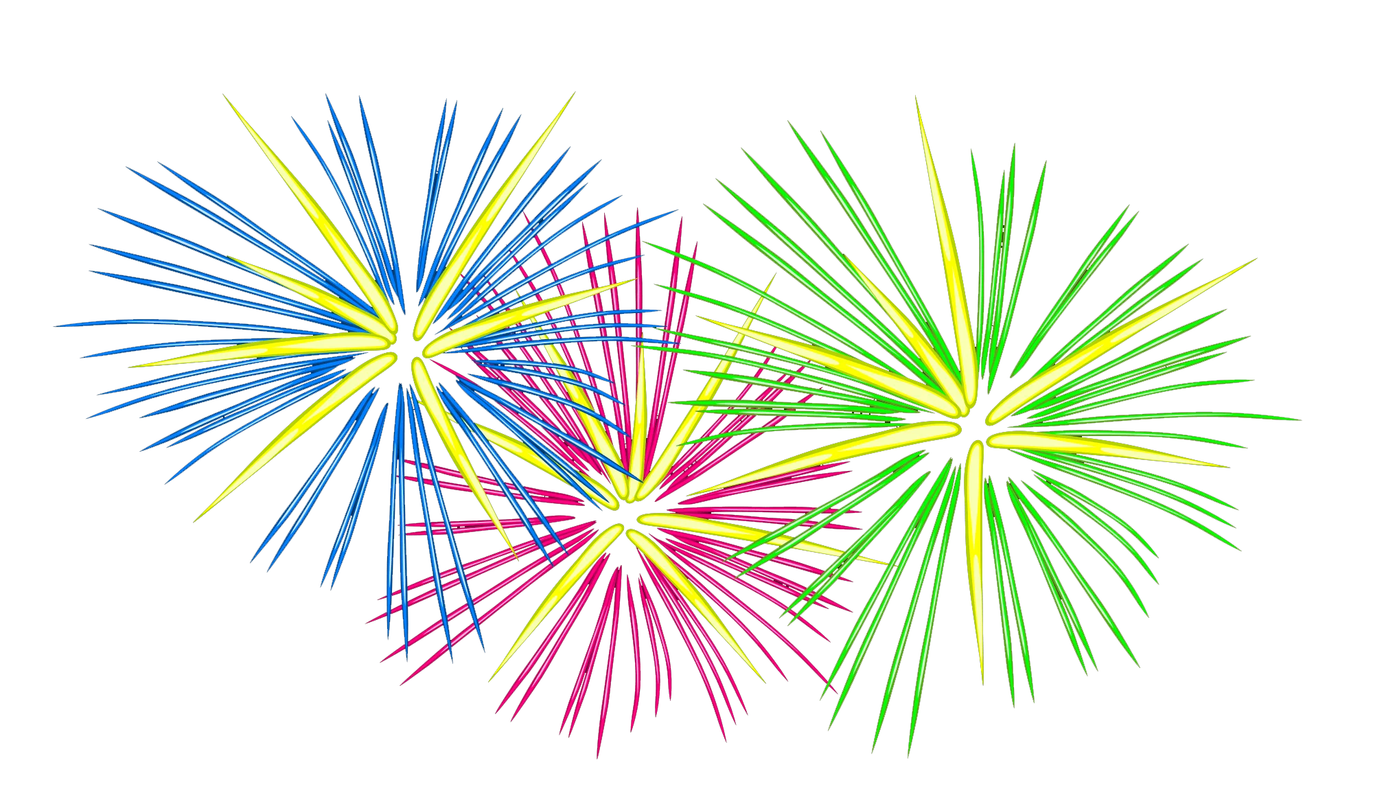 Festive Fireworks Explosion Clipart - Colorful Celebration Graphic Illustration