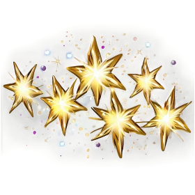 Luminous Golden Star Burst Clipart with Radiant Celestial Glow and Soft Sparkles