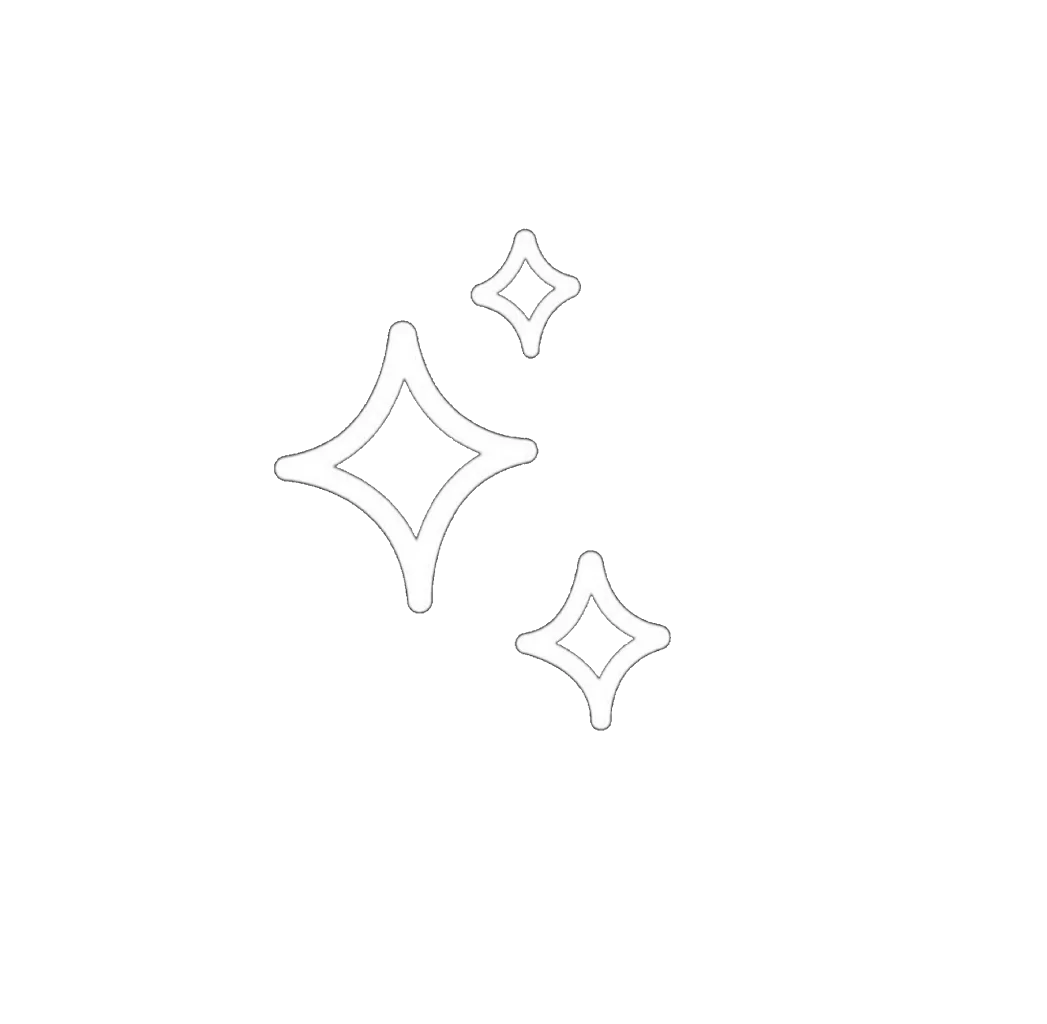 Minimalist Four-Point Star Sparkle Clipart with Clean Linear Contours