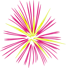 Radiant Burst of Neon Pink and Luminous Yellow Starburst Clipart Explosion