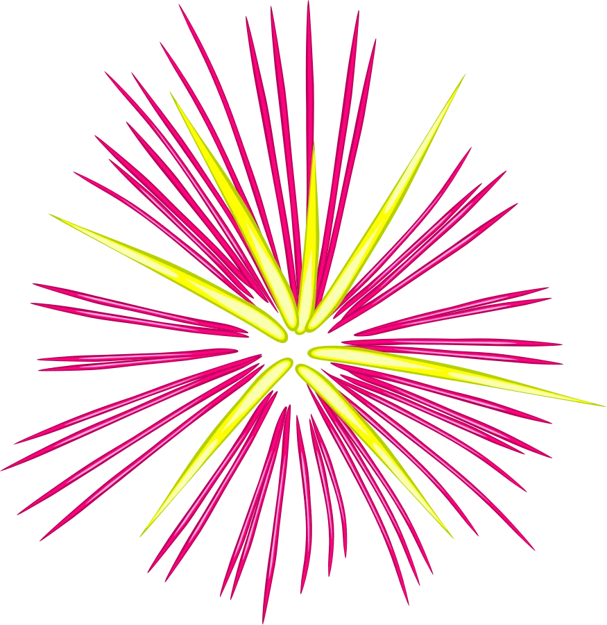 Radiant Burst of Neon Pink and Luminous Yellow Starburst Clipart Explosion