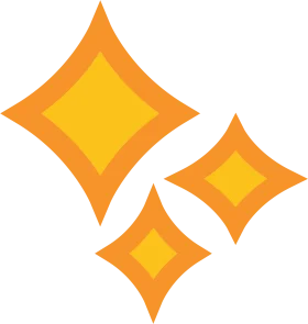 Radiant Orange Star-Shaped Geometric Sparkle Clipart with Gradient Shades
