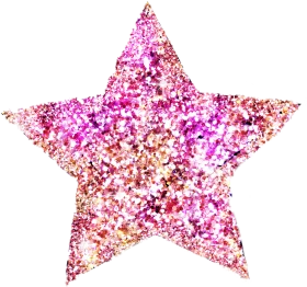 Radiant Pink Glitter Star Sparkle Clipart: Luminous Festive Graphic Element