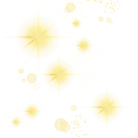 Soft Golden Starbursts Sparkle Clipart: Luminous Light Burst Overlay