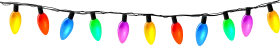 Cheerful Festive Christmas Lights Clipart - Colorful Illuminated Holiday Decoration