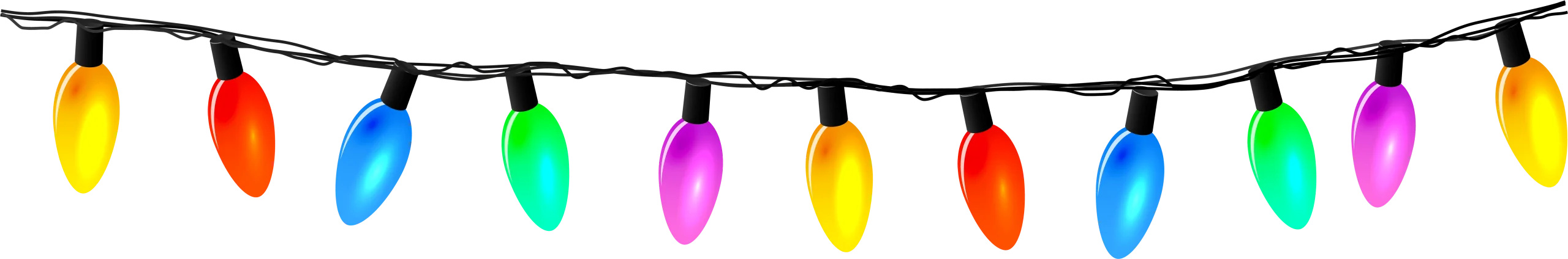Cheerful Festive Christmas Lights Clipart - Colorful Illuminated Holiday Decoration