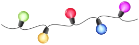 Cheerful String of Glowing Christmas Light Bulbs Clipart Illustration