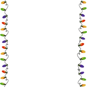 Festive Christmas Light Strand Clipart Border with Colorful Bulbs