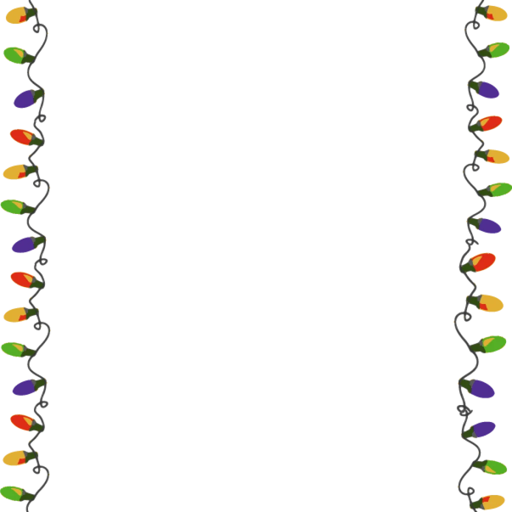 Festive Christmas Light Strand Clipart Border with Colorful Bulbs