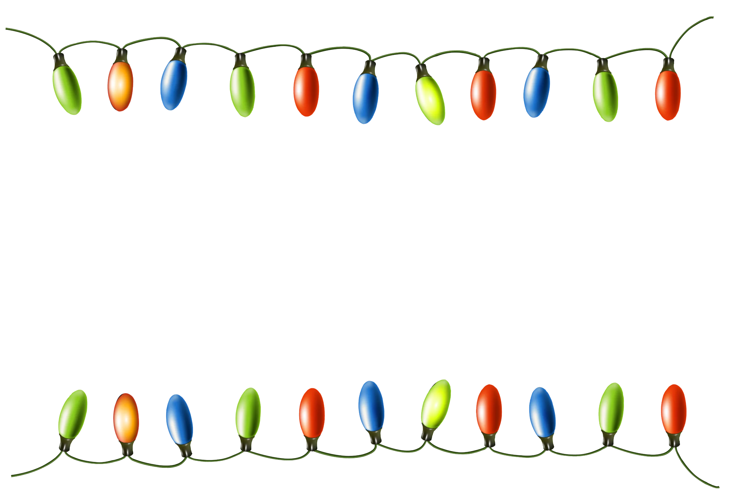 Festive Christmas Light String Clipart - Colorful Holiday Decoration Illustration