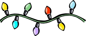 Festive Christmas Light Strings Clipart: Colorful Holiday Illumination Decoration