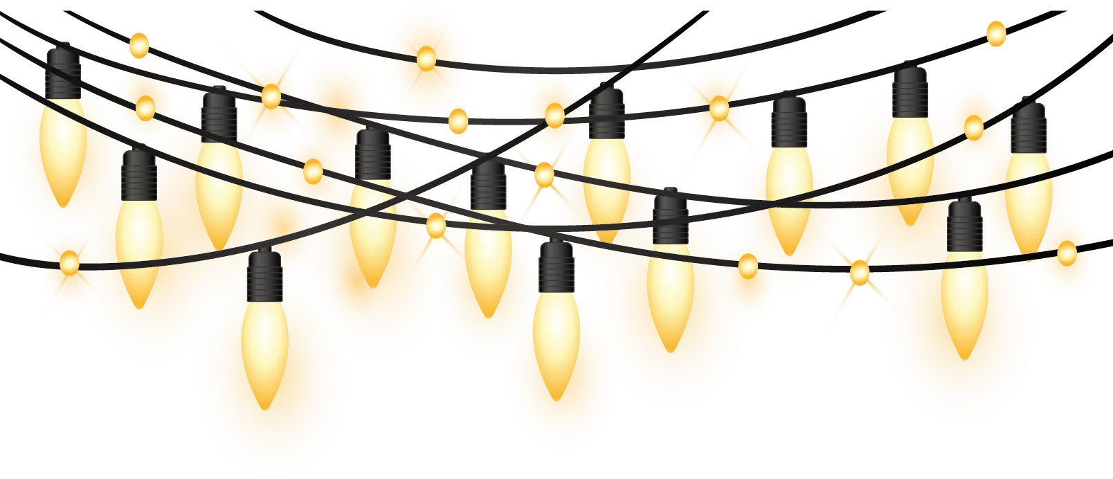 Festive Christmas Lights Clipart - Glowing Strings of Holiday Cheer and Warmth
