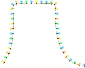 Festive Holiday Christmas Lights Clipart Border with Colorful Bulb String Decorations