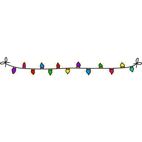 Festive Holiday Christmas Lights Clipart Strung Across with Cheerful Bulbs