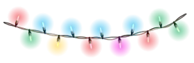 Festive Pastel Christmas String Lights Clipart - Soft Holiday Illumination
