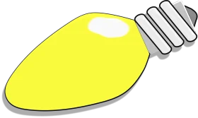 Cheerful Yellow Christmas Light Bulb Clipart Graphic Illustration