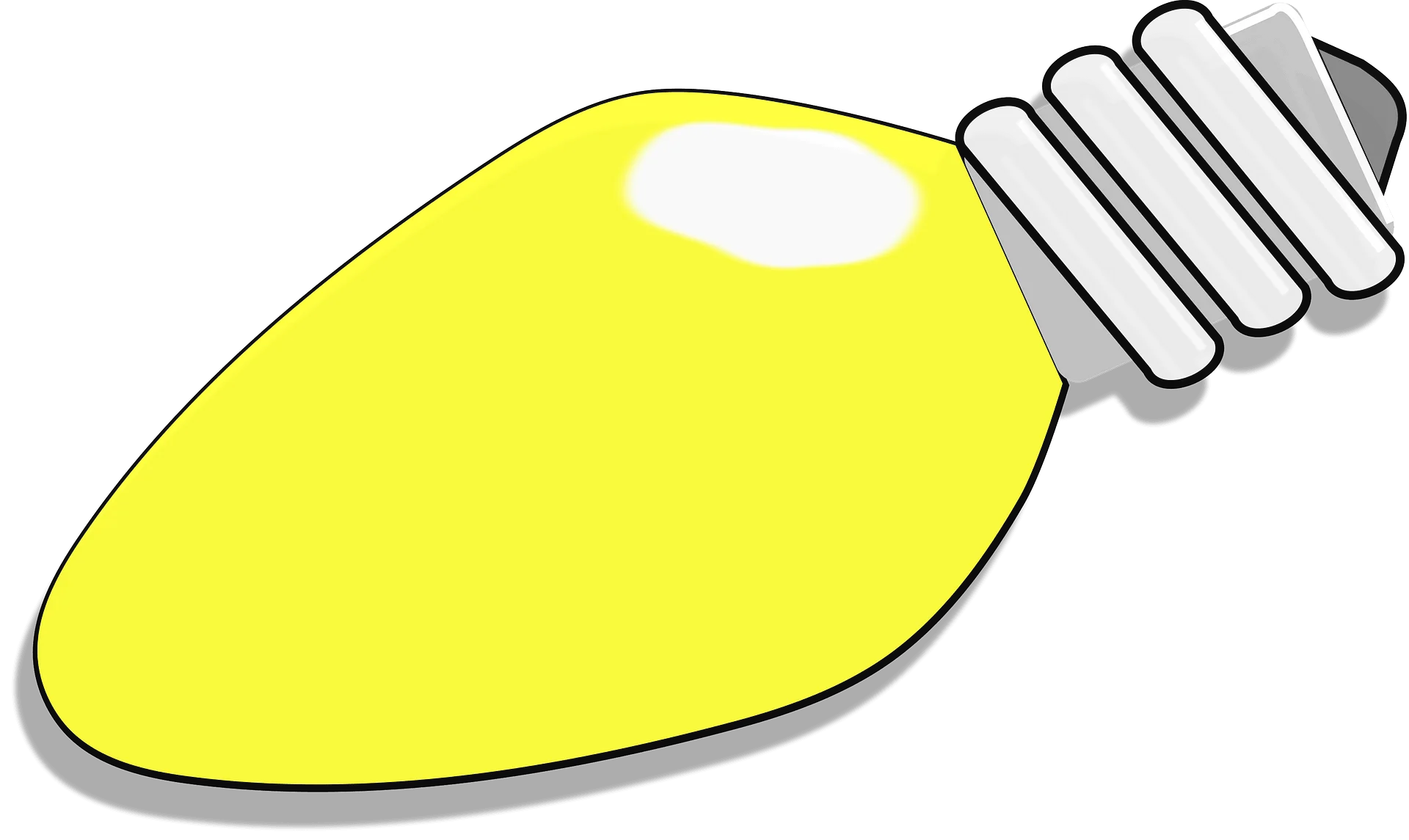 Cheerful Yellow Christmas Light Bulb Clipart Graphic Illustration