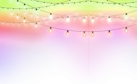 Enchanting Pastel Christmas Lights Clipart - Soft Festive Illumination Backdrop