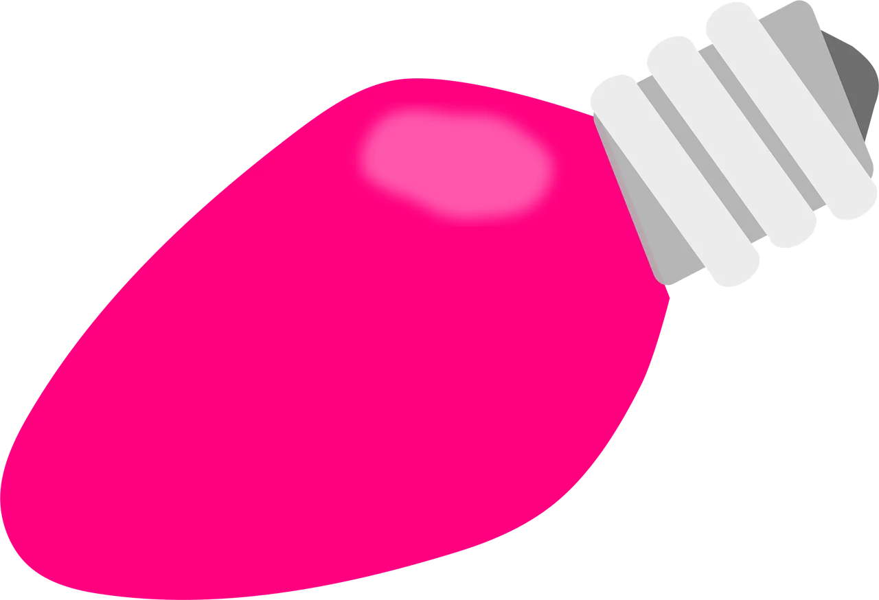 Festive Christmas Light Bulb Clipart - Bright Pink Holiday Graphic Element