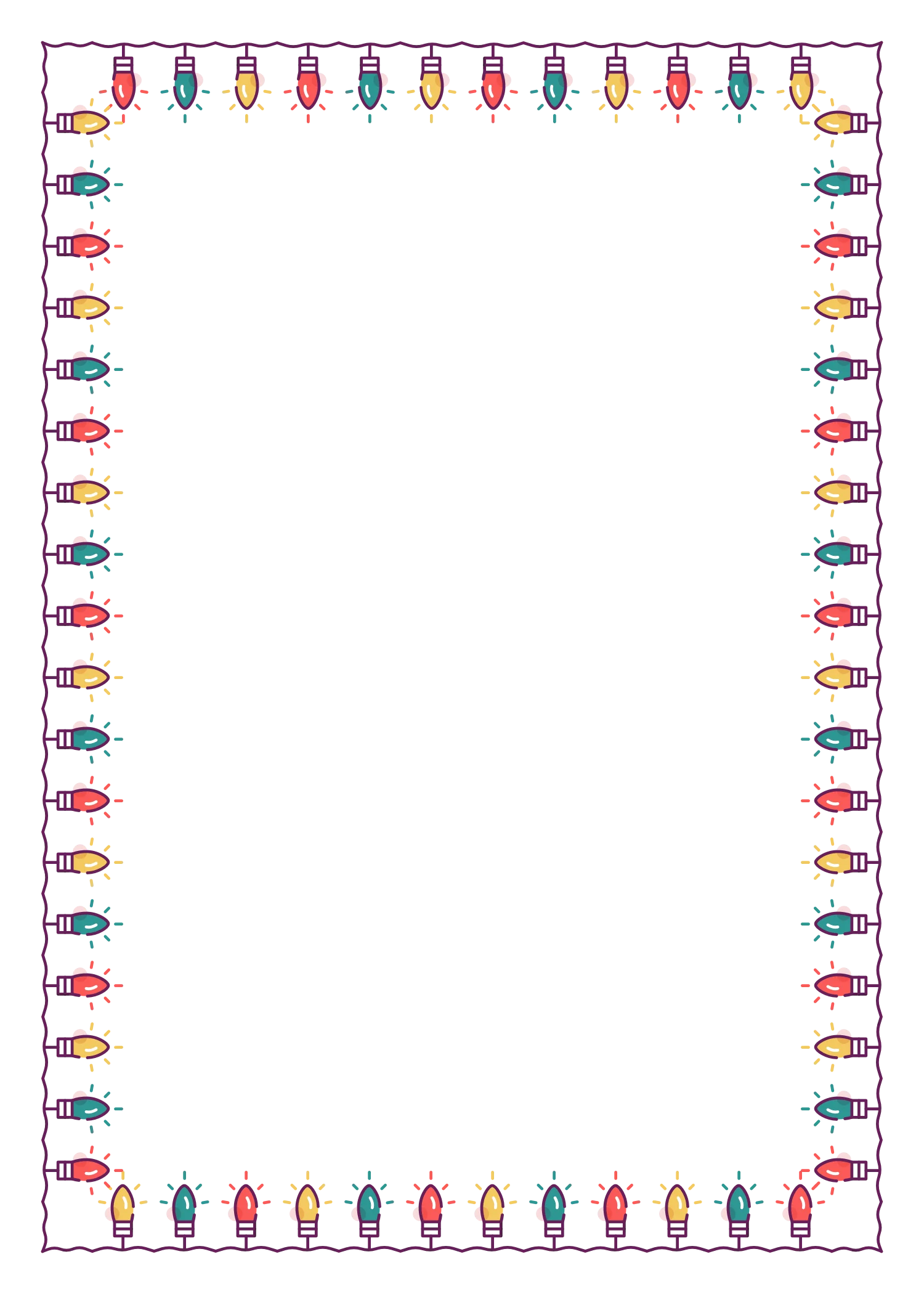 Festive Christmas Lights Border Clipart: Cheerful Holiday Illumination Frame