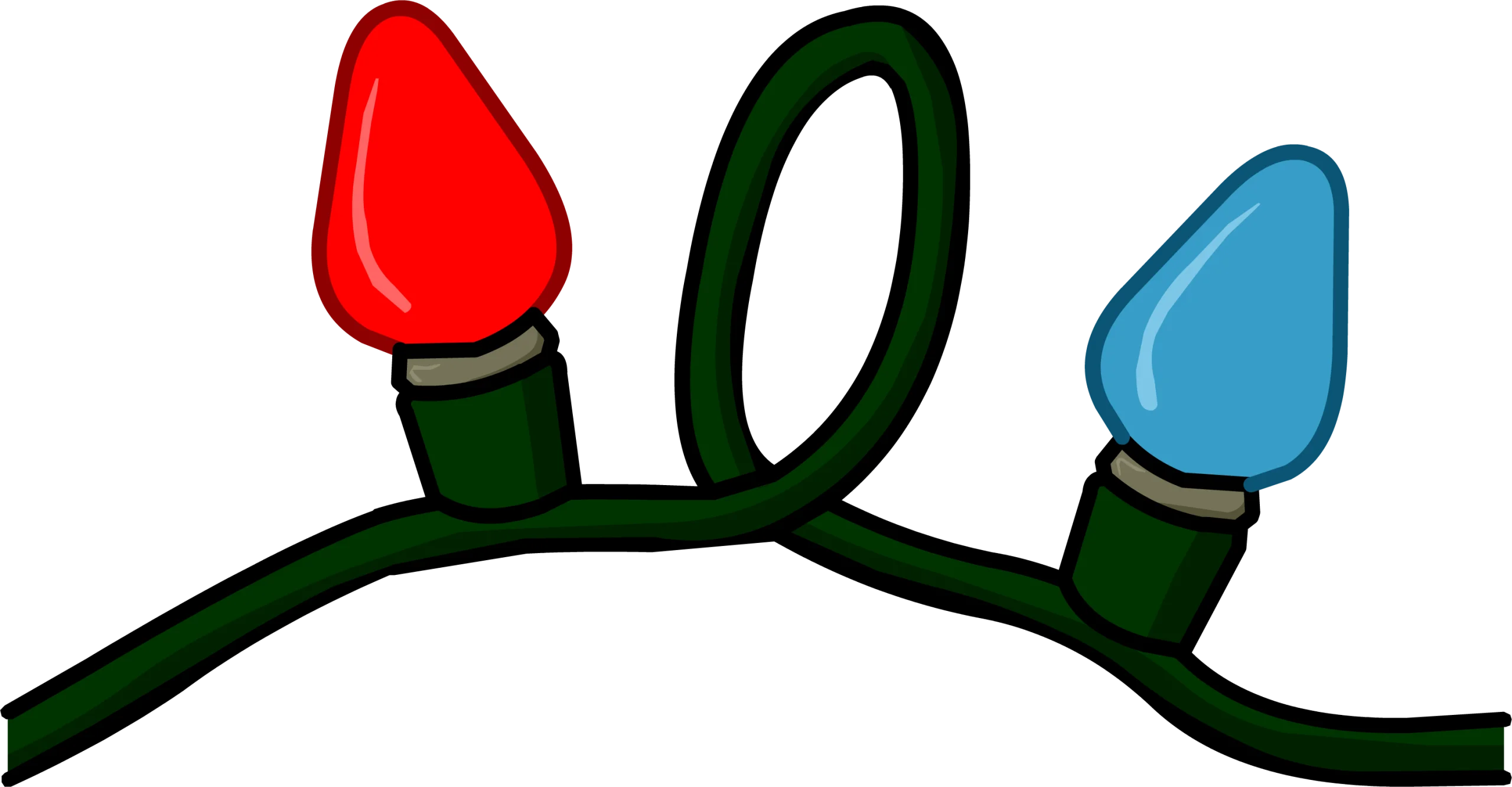 Festive Christmas Lights Clipart: Classic Bulb String Illustration