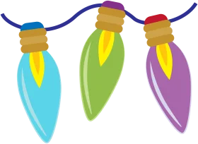 Festive Christmas Lights Clipart with Whimsical Bulb Shapes and Colors