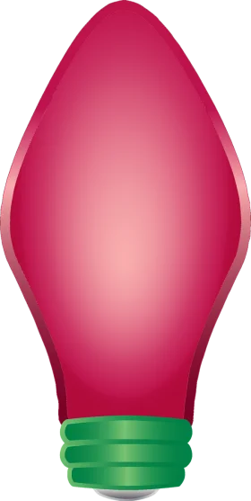Festive Pink Christmas Light Bulb Clipart - Seasonal Holiday Decoration Graphic