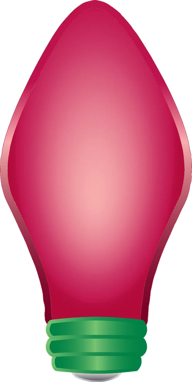 Festive Pink Christmas Light Bulb Clipart - Seasonal Holiday Decoration Graphic