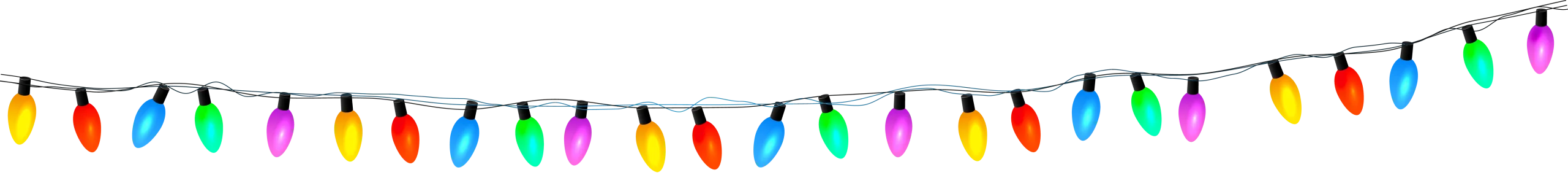 Festive String of Colorful Christmas Lights Clipart Decoration