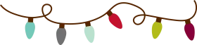 Whimsical Christmas Light String Clipart with Colorful Festive Ornaments