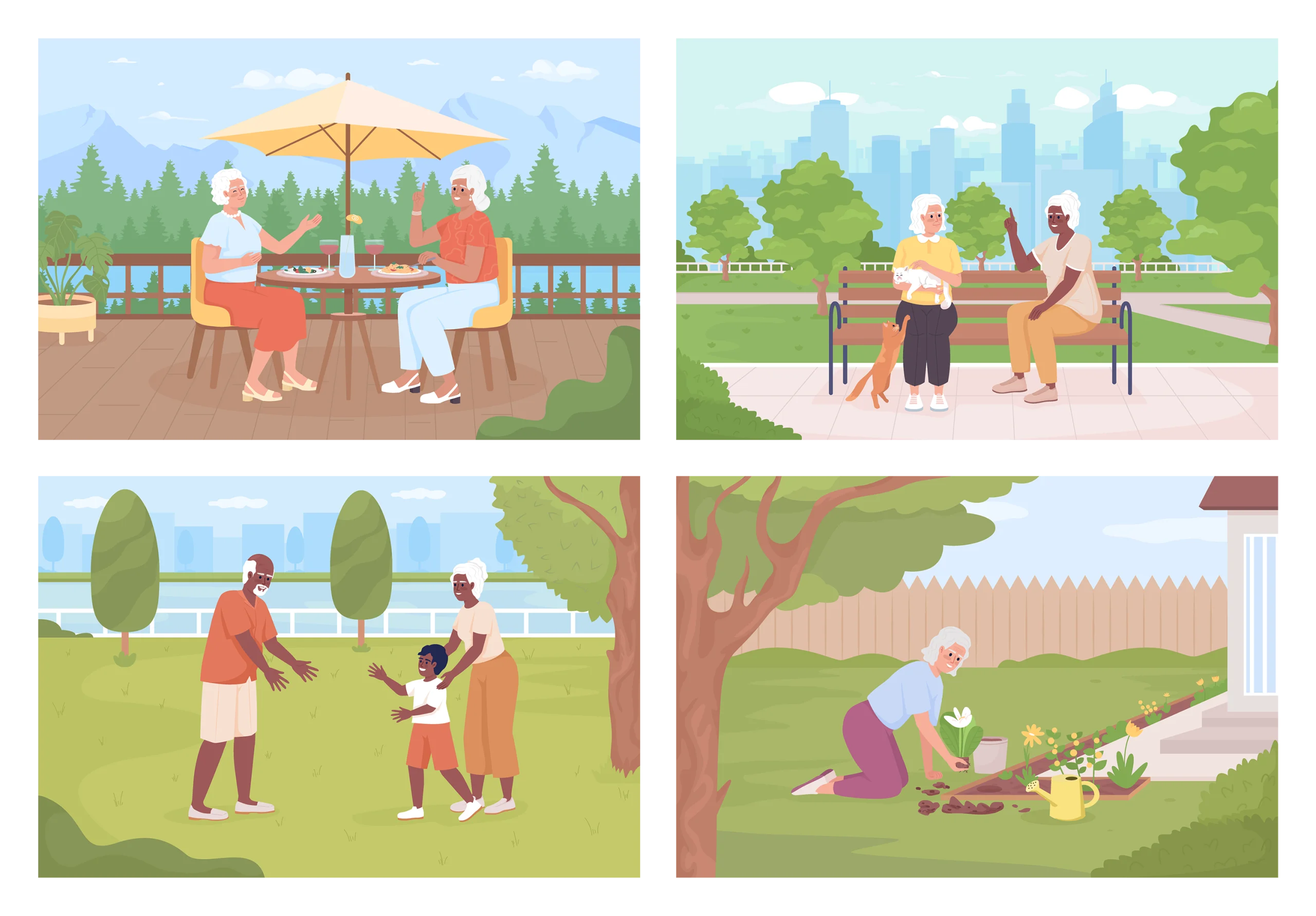 Delightful Outdoor Scenes: Park Life and Leisure Clipart Collection