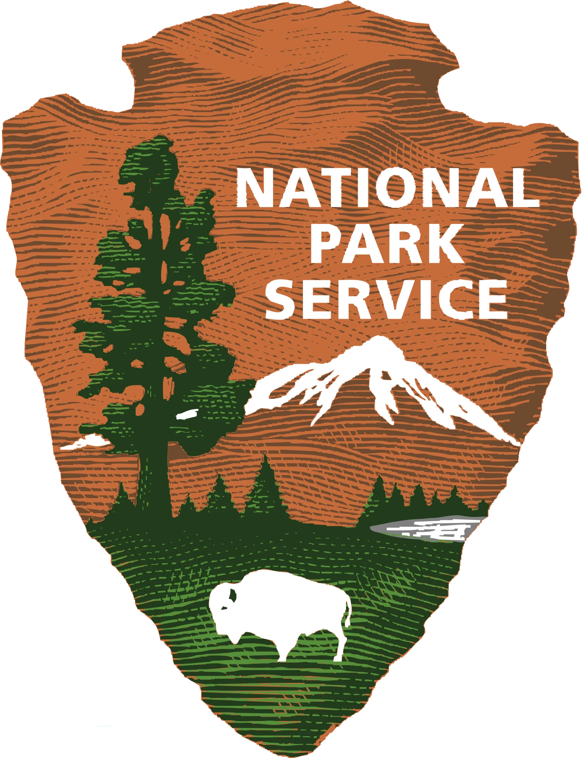 National Park Service Official Emblem Clipart with Scenic Wilderness Landscape