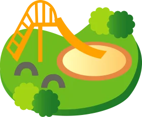 Playful Playground Paradise: A Cheerful Children's Playground Clipart Scene