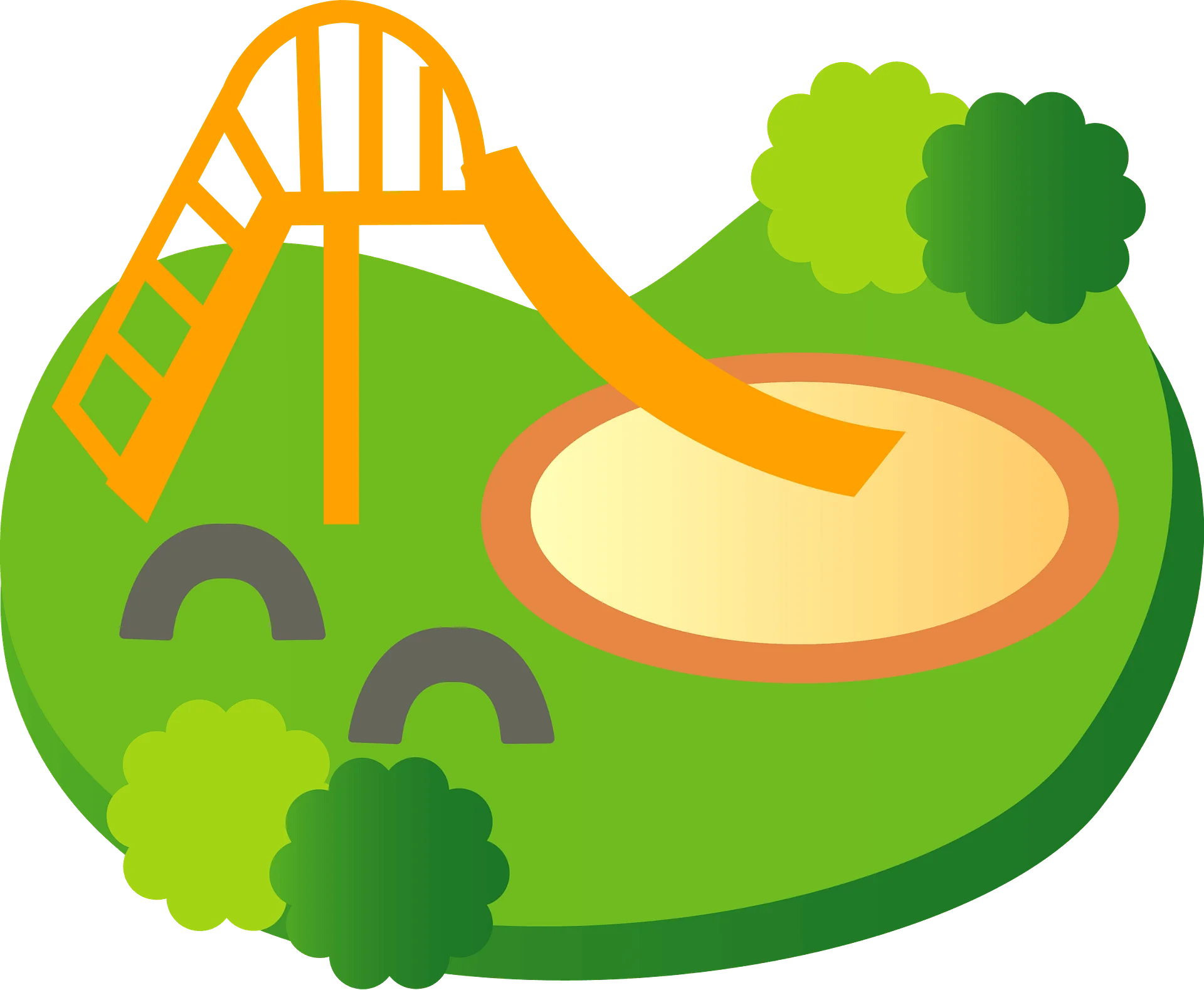 Playful Playground Paradise: A Cheerful Children's Playground Clipart Scene