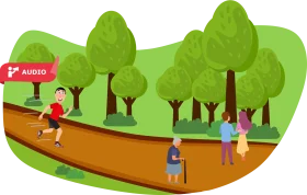 Scenic Park Landscape Clipart Depicting Leisure and Recreational Activities
