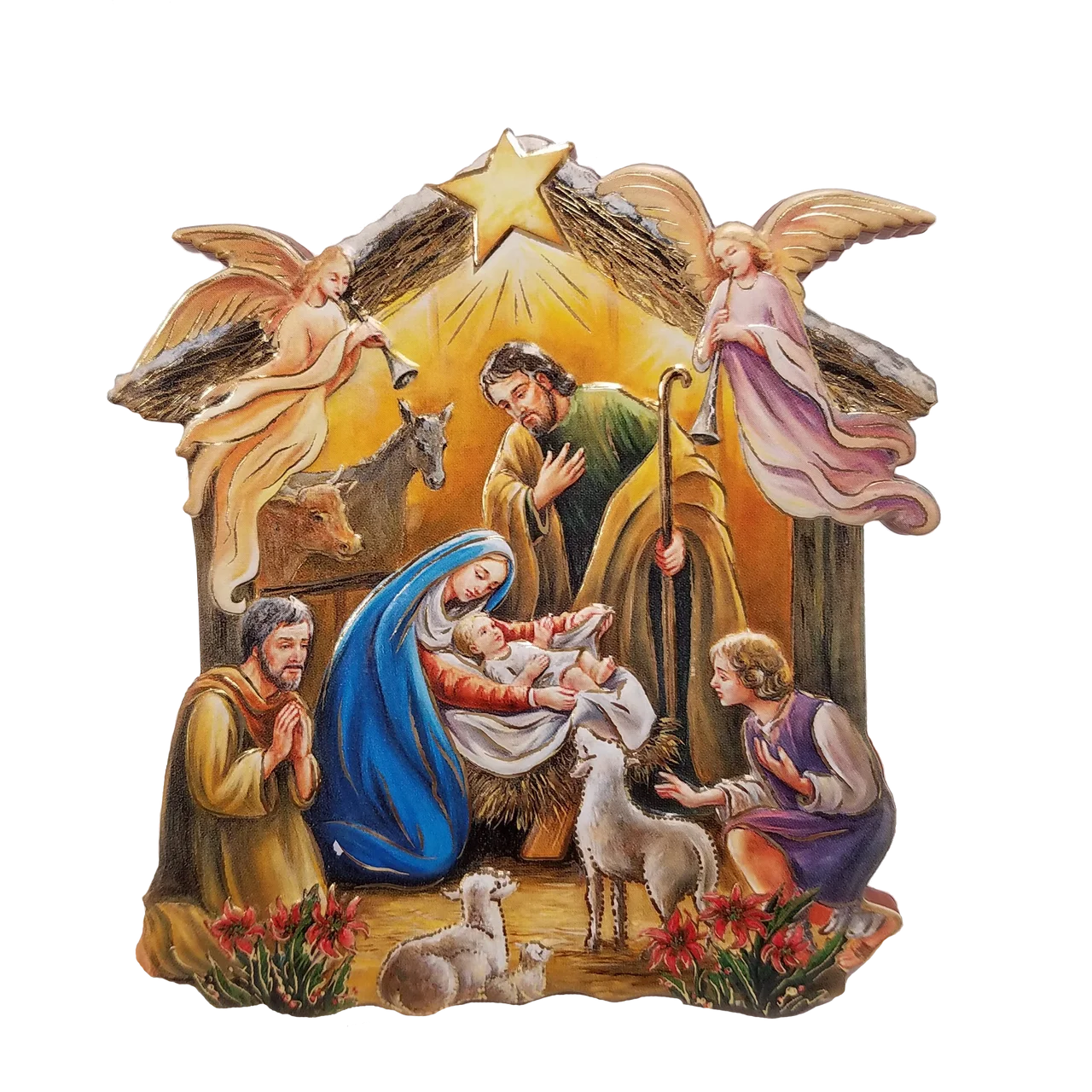 Serene Nativity Scene Clipart Depicting the Holy Birth of Jesus Christ