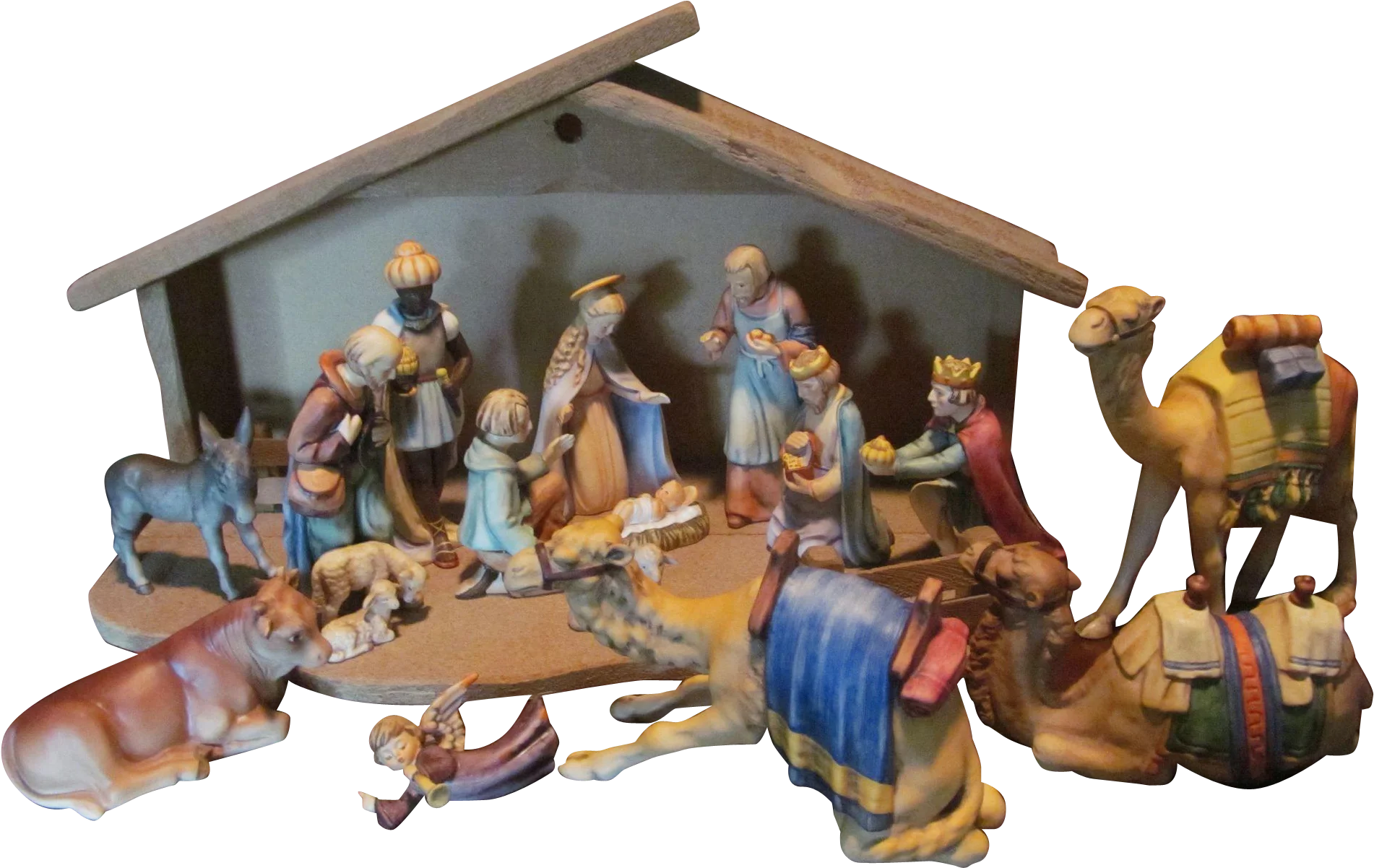 Serene Wooden Nativity Scene Clipart Depicting the Birth of Jesus Christ