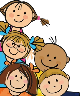 Cheerful Diversity Celebration: Cartoon Children Clipart Illustration of Friendship