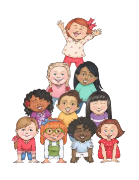 Cheerful Diversity Playground: A Heartwarming Children's Clipart Illustration