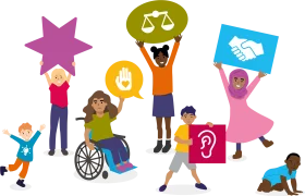 Diverse and Inclusive Children's Rights and Accessibility Clipart Illustration
