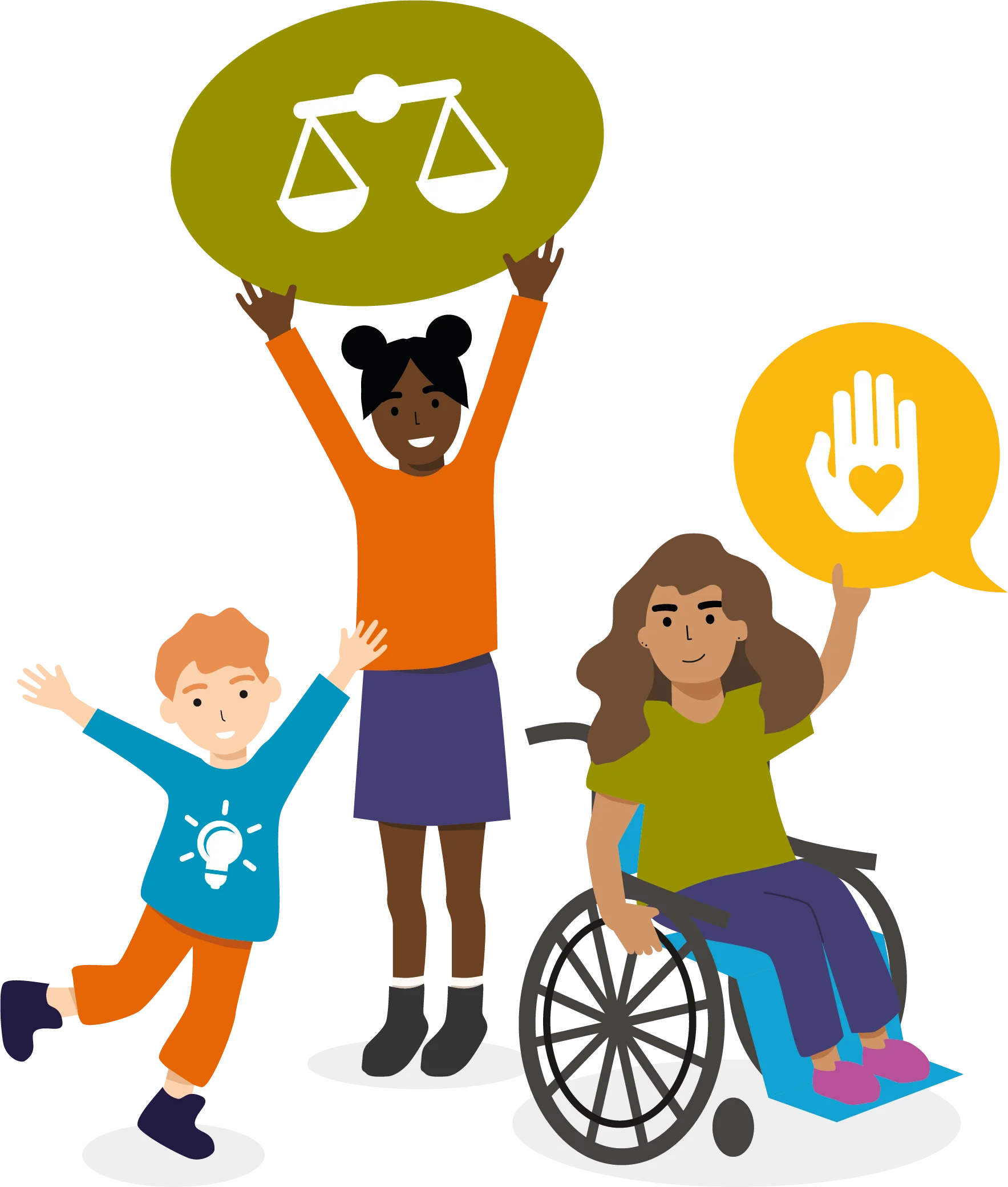 Diverse Children's Rights and Inclusivity Empowerment Clipart Illustration