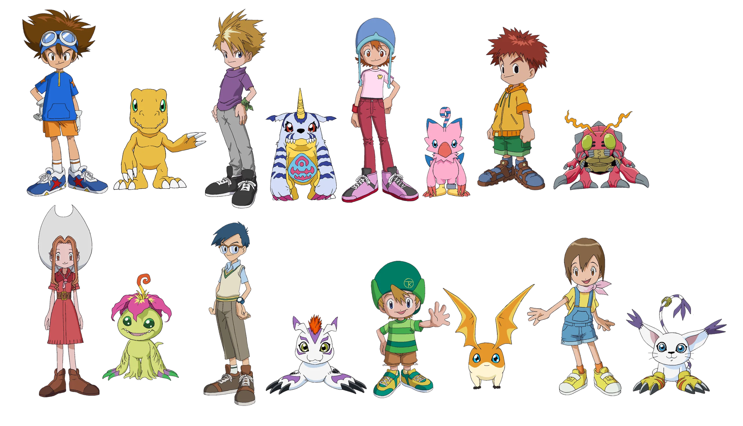 Playful Digimon Adventure Characters Cartoon Clipart Collection