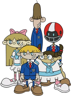 Quirky School Kids Clipart: Playful Cartoon Characters in Uniform Adventure